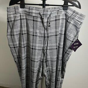 Ava and Viv Women's Ebony Elastic Waist Pants with Drawstring - 2X - New
